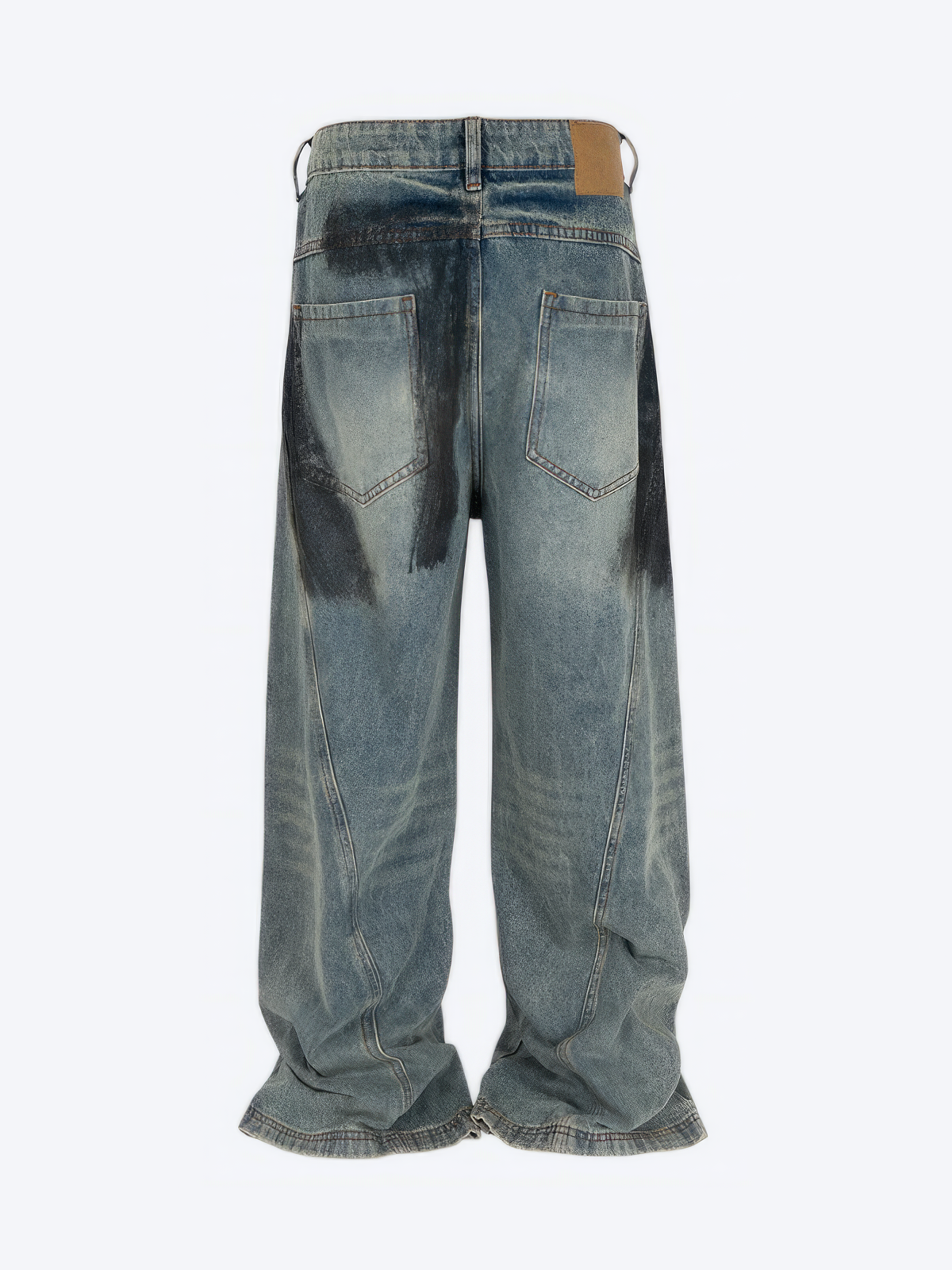 BLUE STAIN BAGGY JEANS - Designer Streetwear Brand | SPRAYNPRAY®