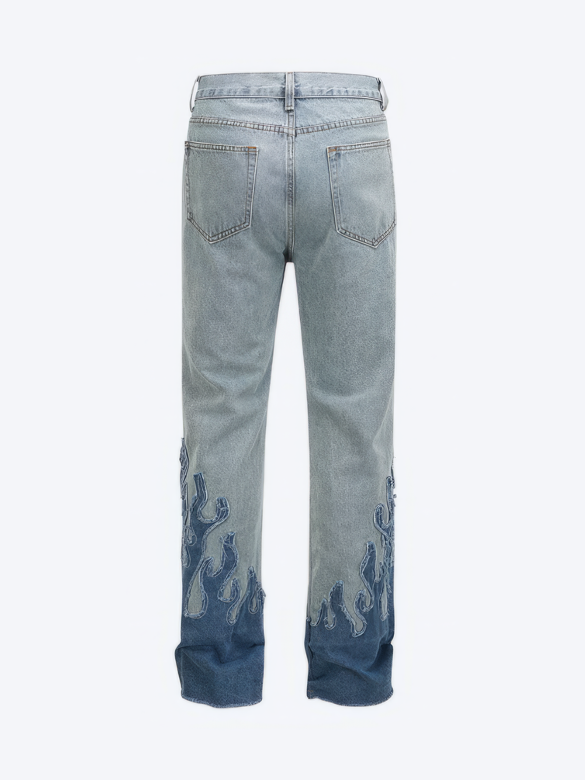 BLUE FLAME EMBROIDERY DENIM - Designer Streetwear Brand | SPRAYNPRAY®