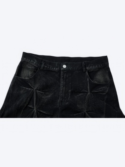 SHADOW PLEATED DENIM - Designer Streetwear Brand | SPRAYNPRAY®