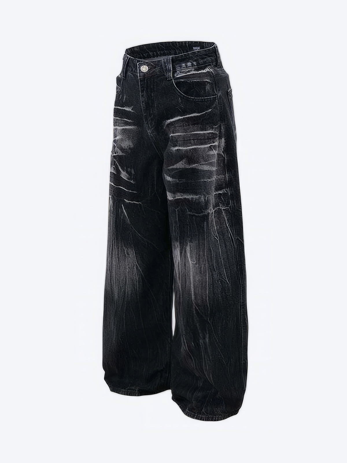 BLACK WIDE LEG BAGGY JEANS - Designer Streetwear Brand | SPRAYNPRAY®