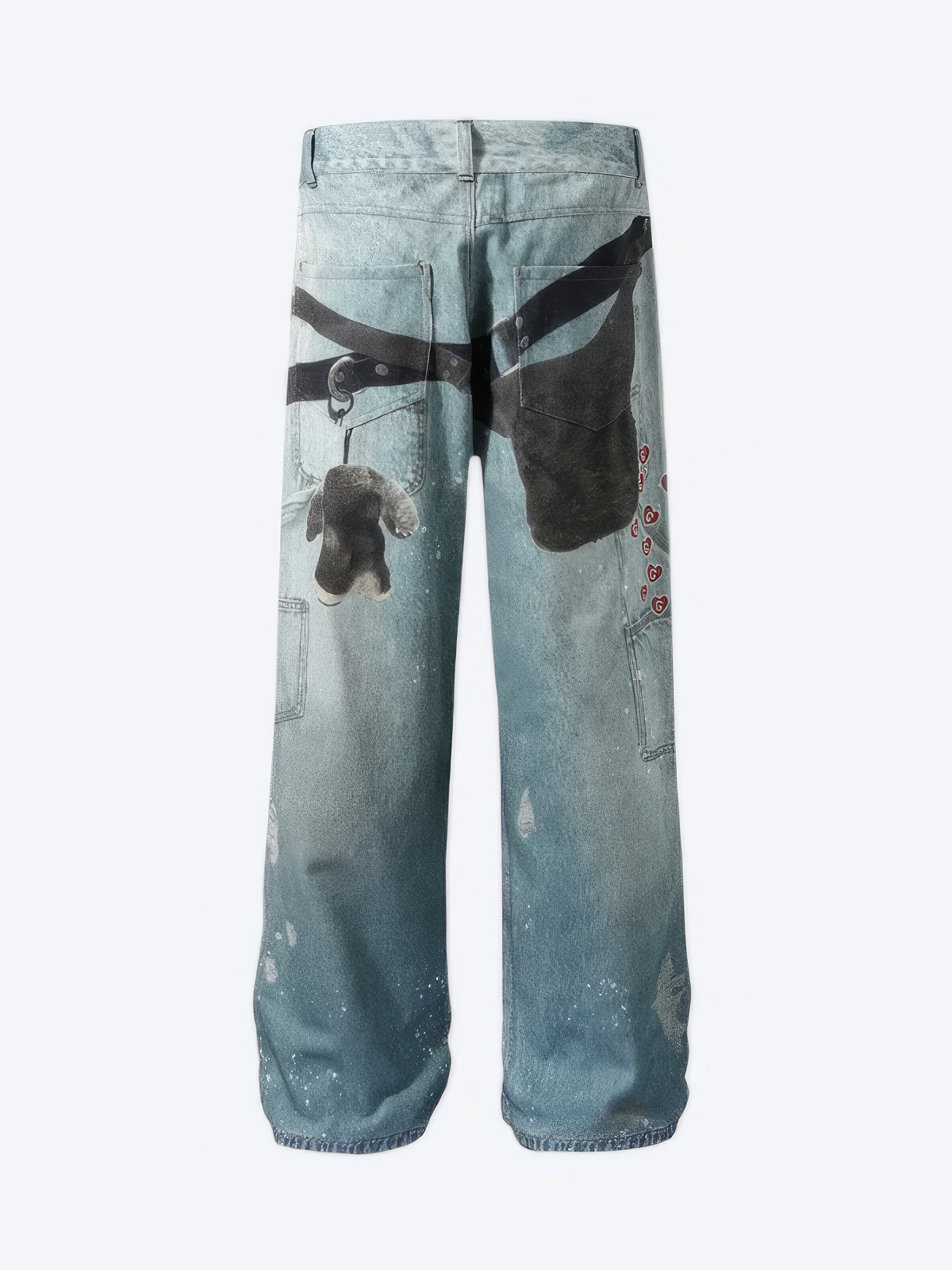 WASHED BLUE BAGGY JEANS - Designer Streetwear Brand | SPRAYNPRAY®