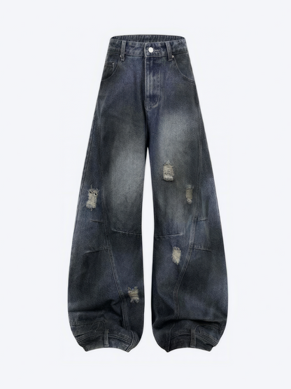 VINTAGE WIDE LEG RIPPED JEANS - Designer Streetwear Brand | SPRAYNPRAY®