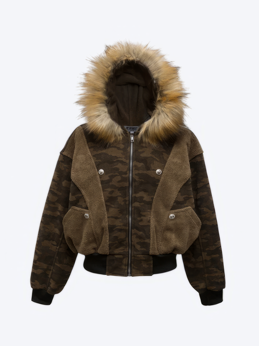 CAMOUFLAGE PATCHWORK WINTER JACKET