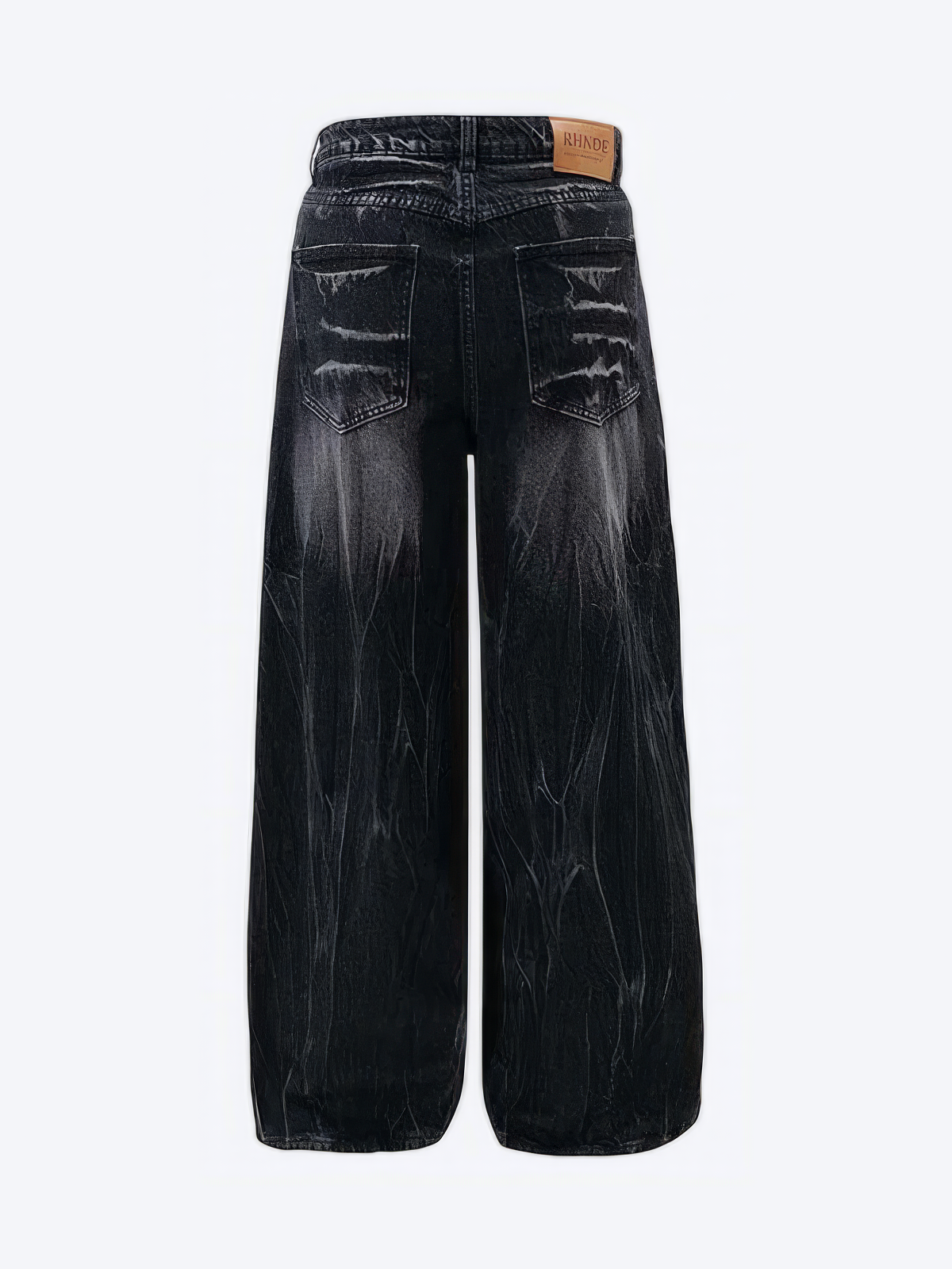 BLACK WIDE LEG BAGGY JEANS - Designer Streetwear Brand | SPRAYNPRAY®