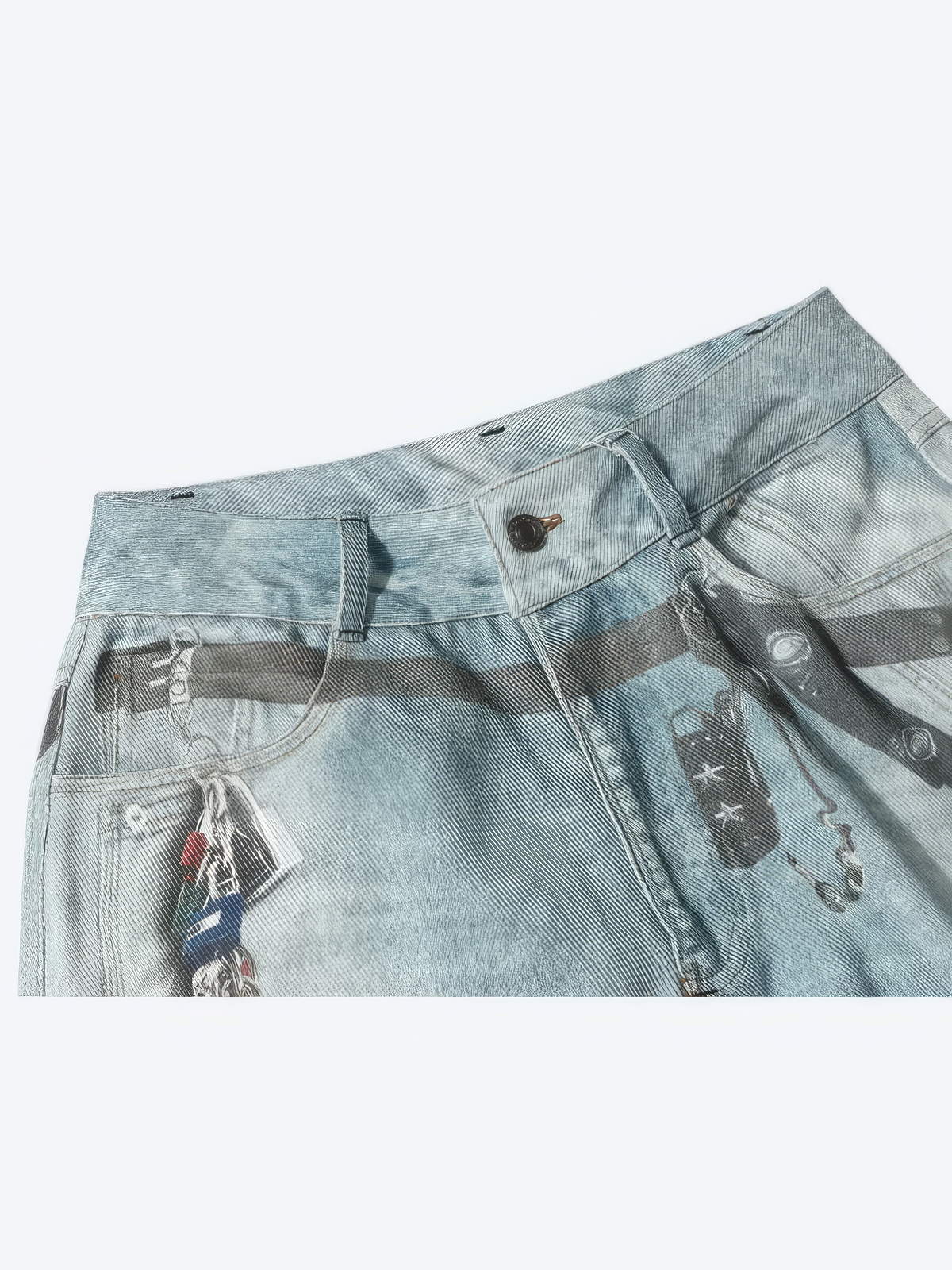 WASHED BLUE BAGGY JEANS - Designer Streetwear Brand | SPRAYNPRAY®