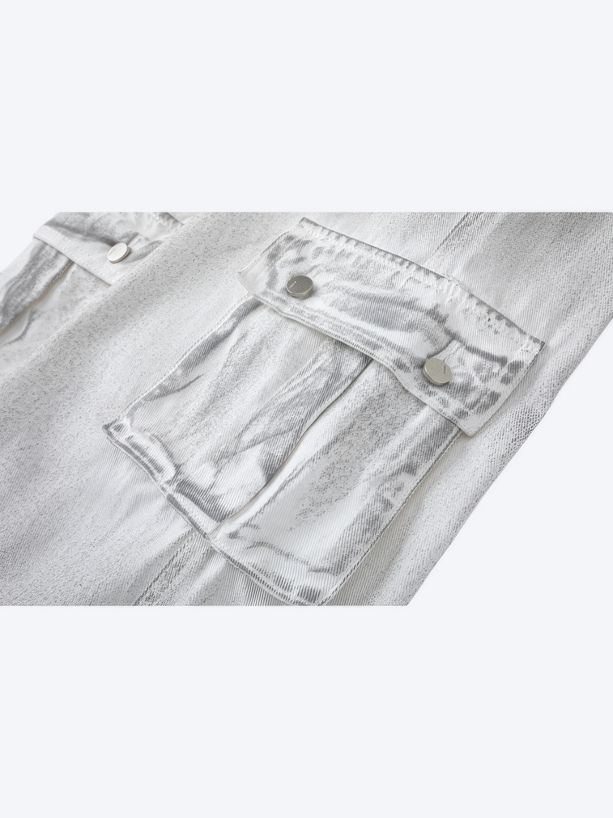 VINTAGE WHITE SIDE POCKETS DENIM - Designer Streetwear Brand | SPRAYNPRAY®