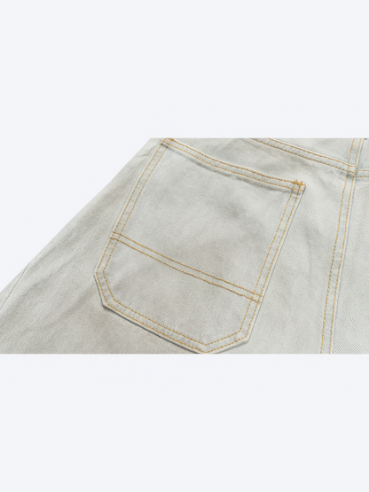 DOUBLE PATCHWORK WIDE LEG DENIM - Designer Streetwear Brand | SPRAYNPRAY®