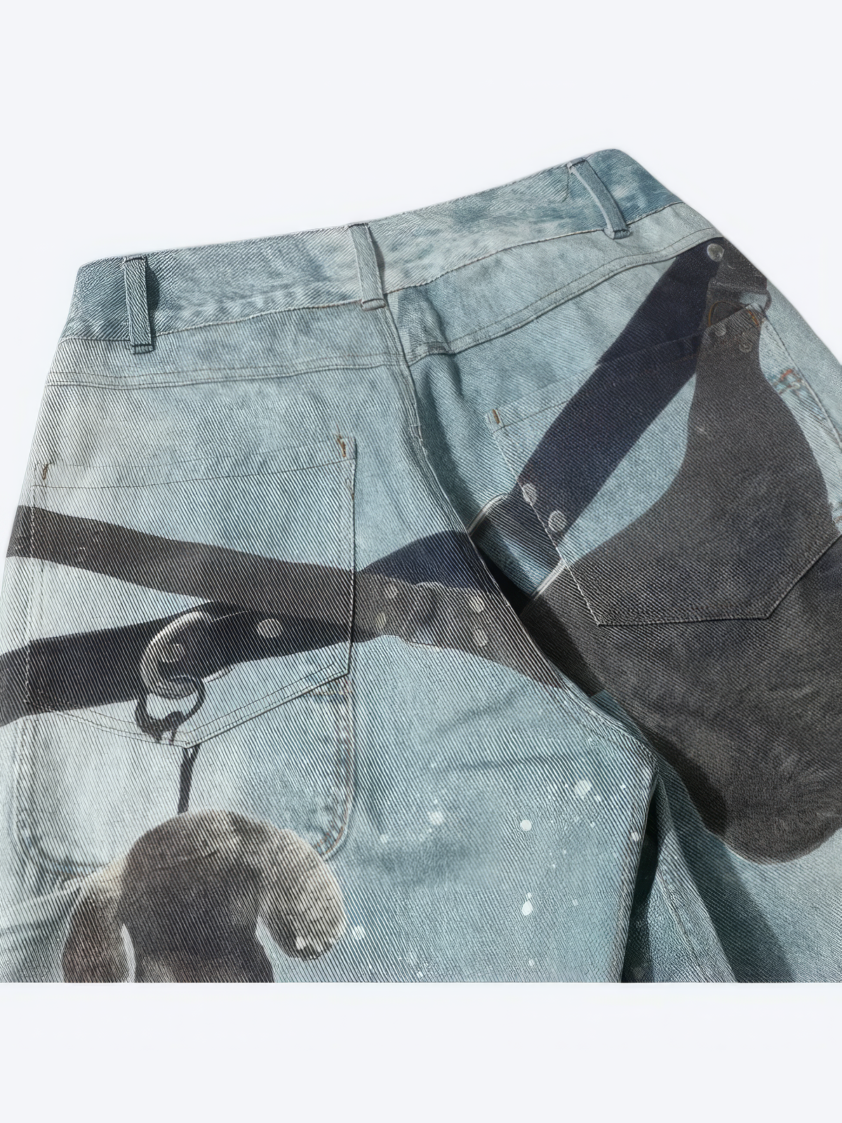 WASHED BLUE BAGGY JEANS - Designer Streetwear Brand | SPRAYNPRAY®