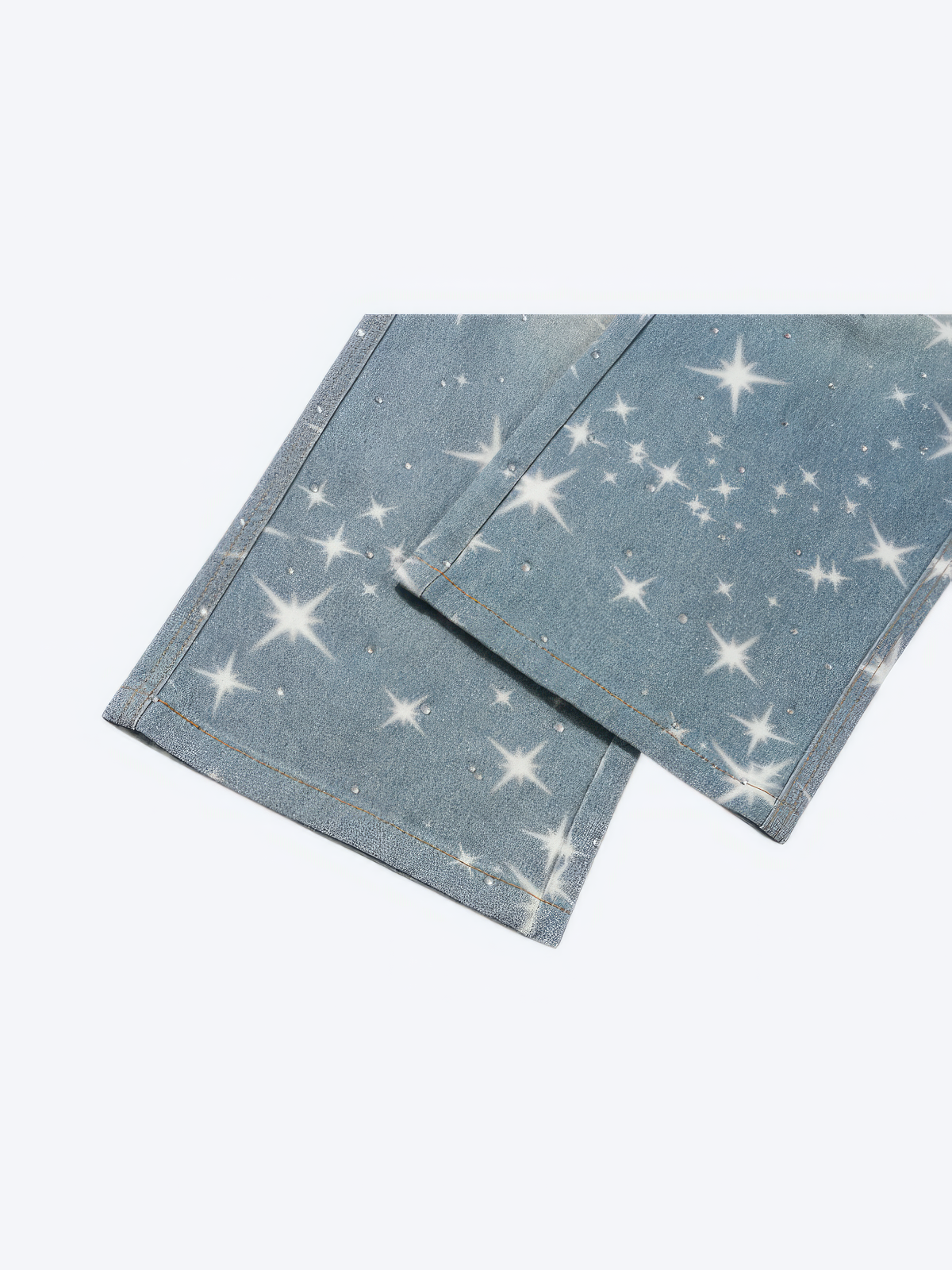 STARS RHINESTONE WASHED BLUE DENIM - Designer Streetwear Brand | SPRAYNPRAY®