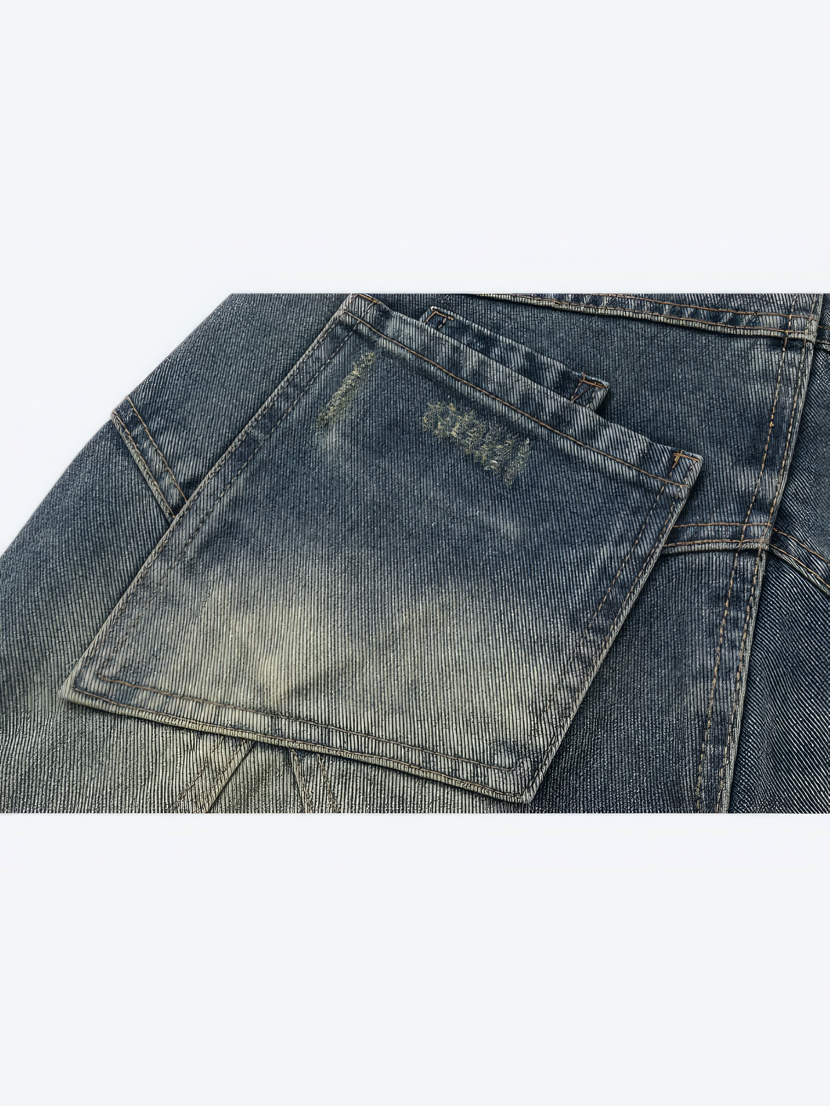 DISTRESSED IRREGULAR STRAIGHT DENIM - Designer Streetwear Brand | SPRAYNPRAY®