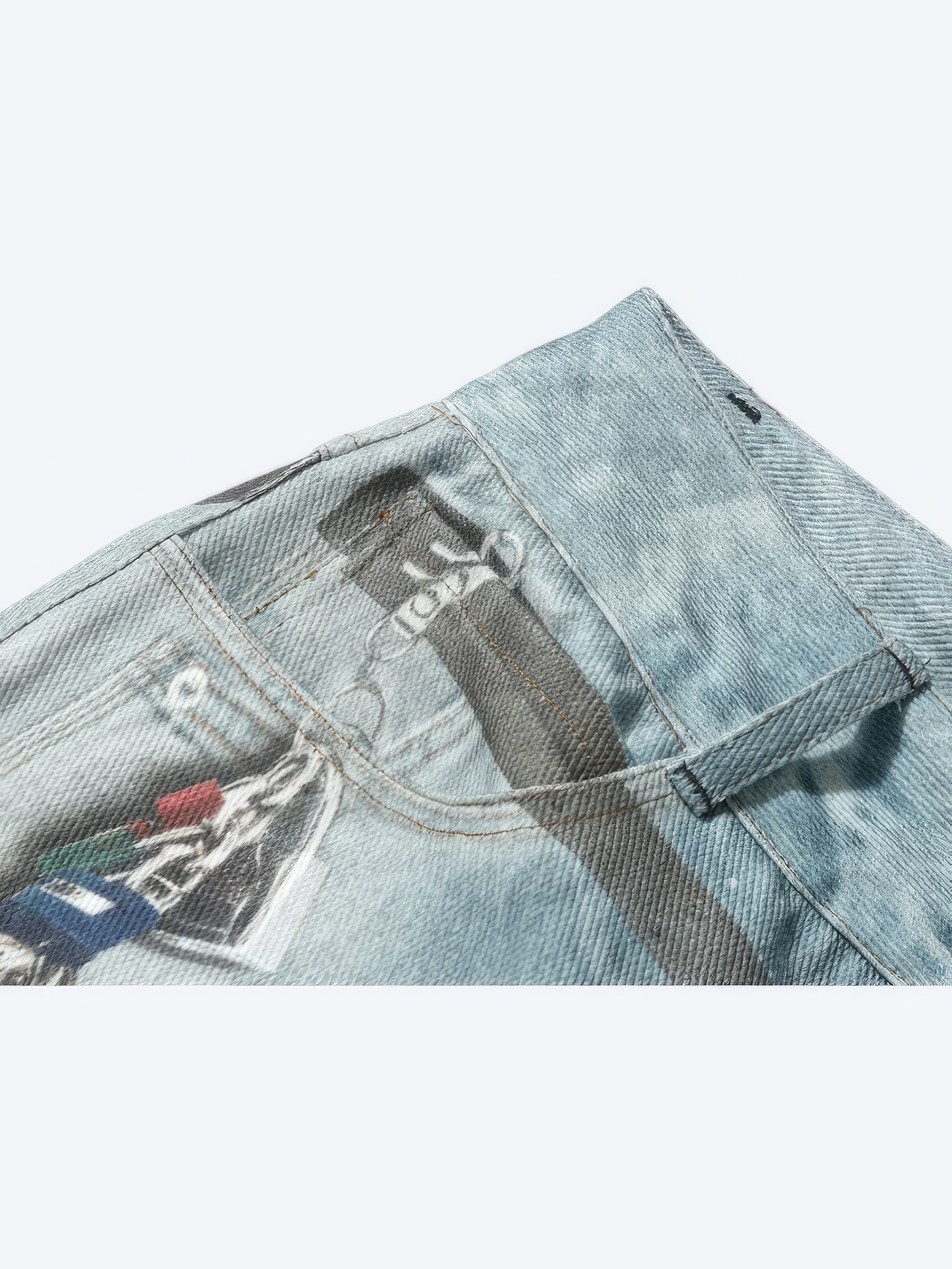 WASHED BLUE BAGGY JEANS - Designer Streetwear Brand | SPRAYNPRAY®