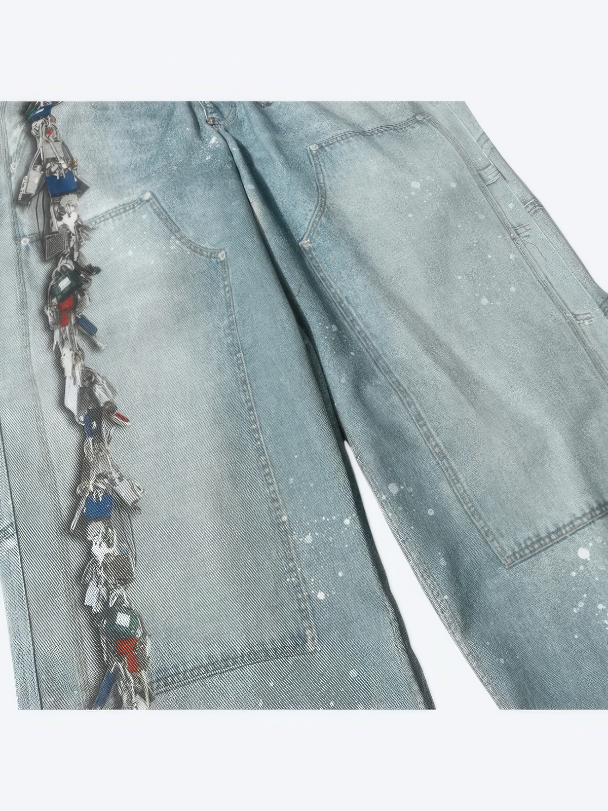 WASHED BLUE BAGGY JEANS - Designer Streetwear Brand | SPRAYNPRAY®