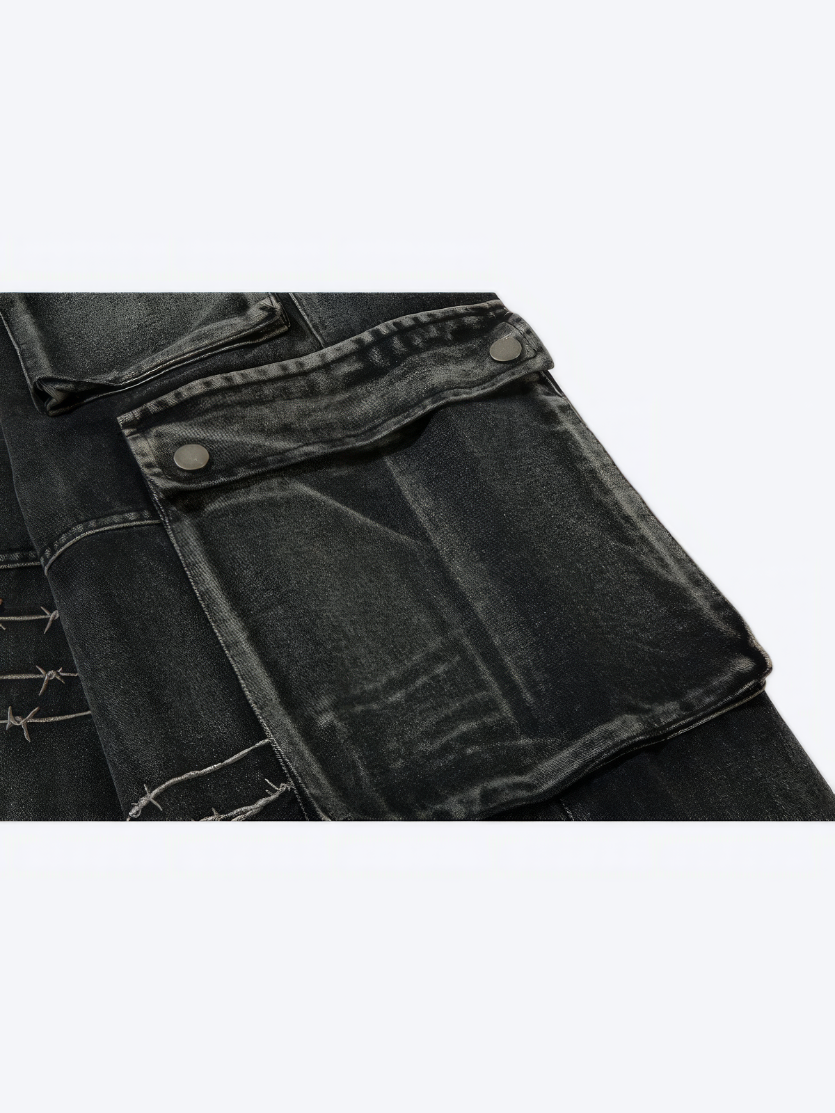 WIDE LEG EMBROIDERY JEANS - Designer Streetwear Brand | SPRAYNPRAY®