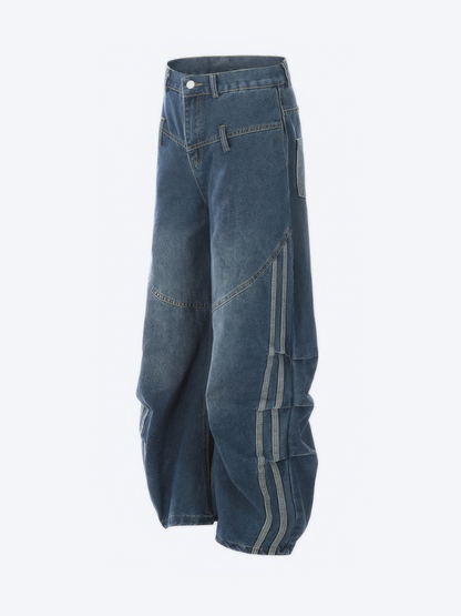 VINTAGE SIDE STIPED BAGGY JEANS - Designer Streetwear Brand | SPRAYNPRAY®